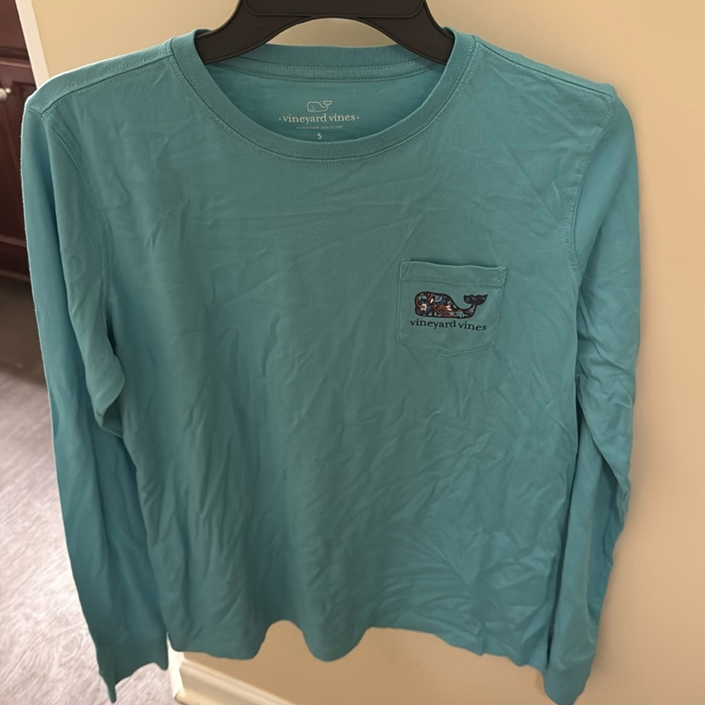 Vineyard Vines Aqua Long Sleeve Tee